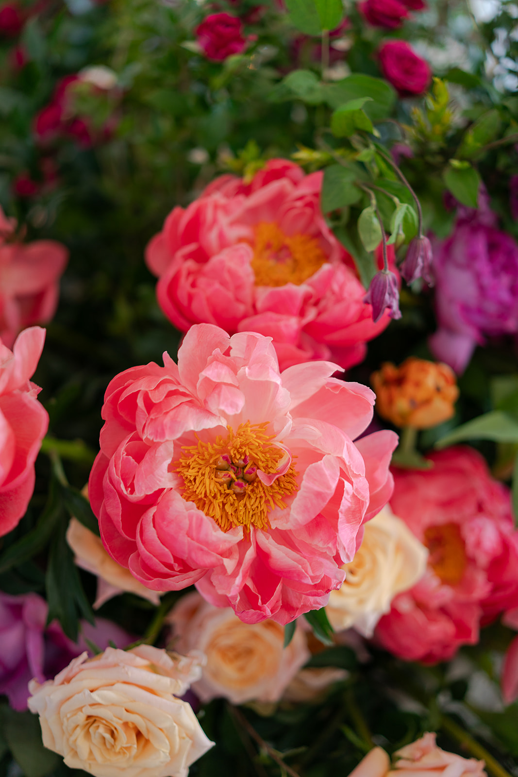 peonies and poppies for wedding decor